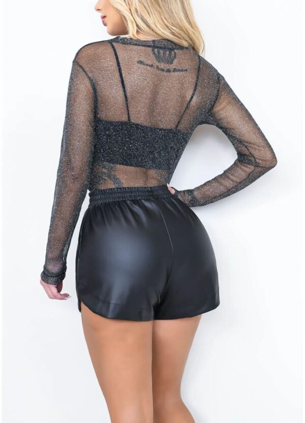 Body lurex de tule manga longa - Image 4